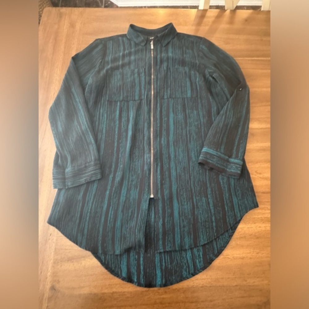 Rock & Republic Green and Black Shirt Size Medium